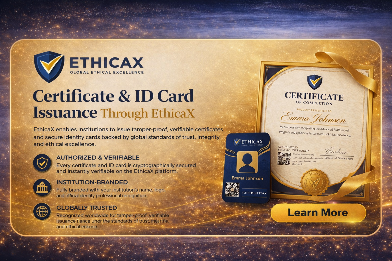 EthicaX Certificate and ID Card Issuance